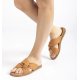 Unisa CAMBY slip in sandal i cognac skind