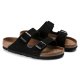 Birkenstock Arizona Suede Leather sort med blød fodseng