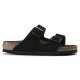 Birkenstock Arizona Suede Leather sort med blød fodseng