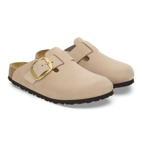 Birkenstock Boston Big Buckle (SMAL) Sandcastle Nubuck Leather