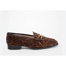 Unisa Daimiel loafer i leopard ruskind