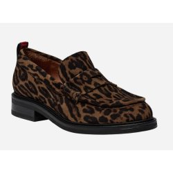 Billi Bi A8446 loafer i leopard præget ruskind